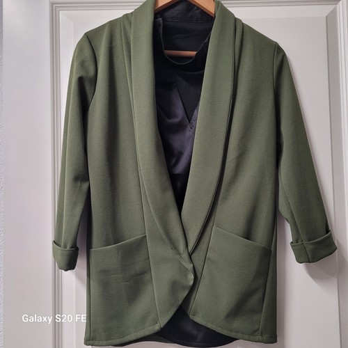 Dunkelgrüner legerer blazer - dunkelgrüner,
