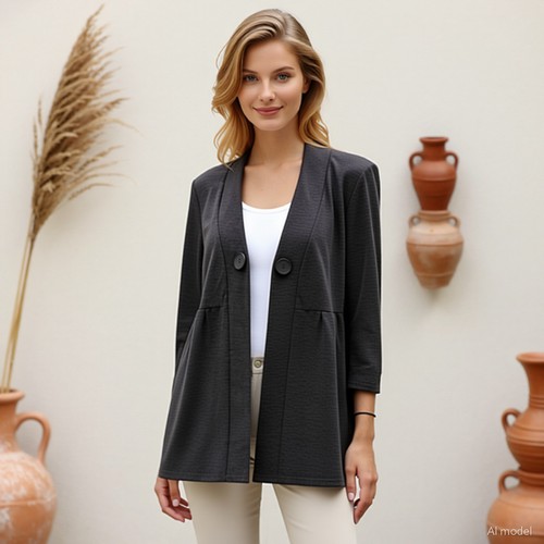 Minimal blazer grau jersey - blazer,